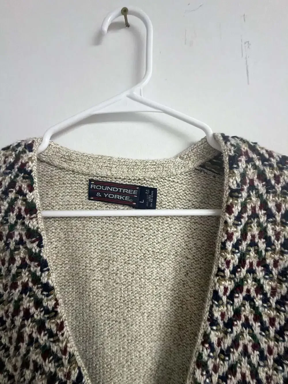 Roundtree & Yorke Men's 100% Cotton Herringbone Knit Button-Front Sweater Vest